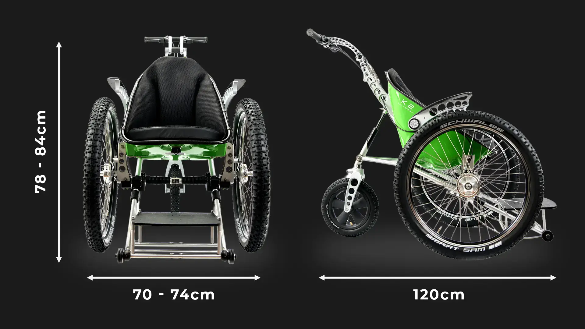 Trekinetic K2 Plus One | All-Terrain Attendant Wheelchair